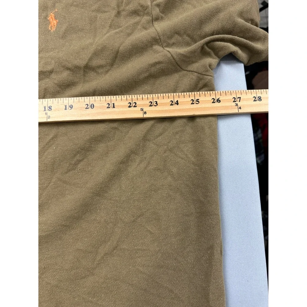 Polo Ralph Lauren Mens XXL Brown Olive Cotton Pique Short Sleeve Polo Shirt Pony
